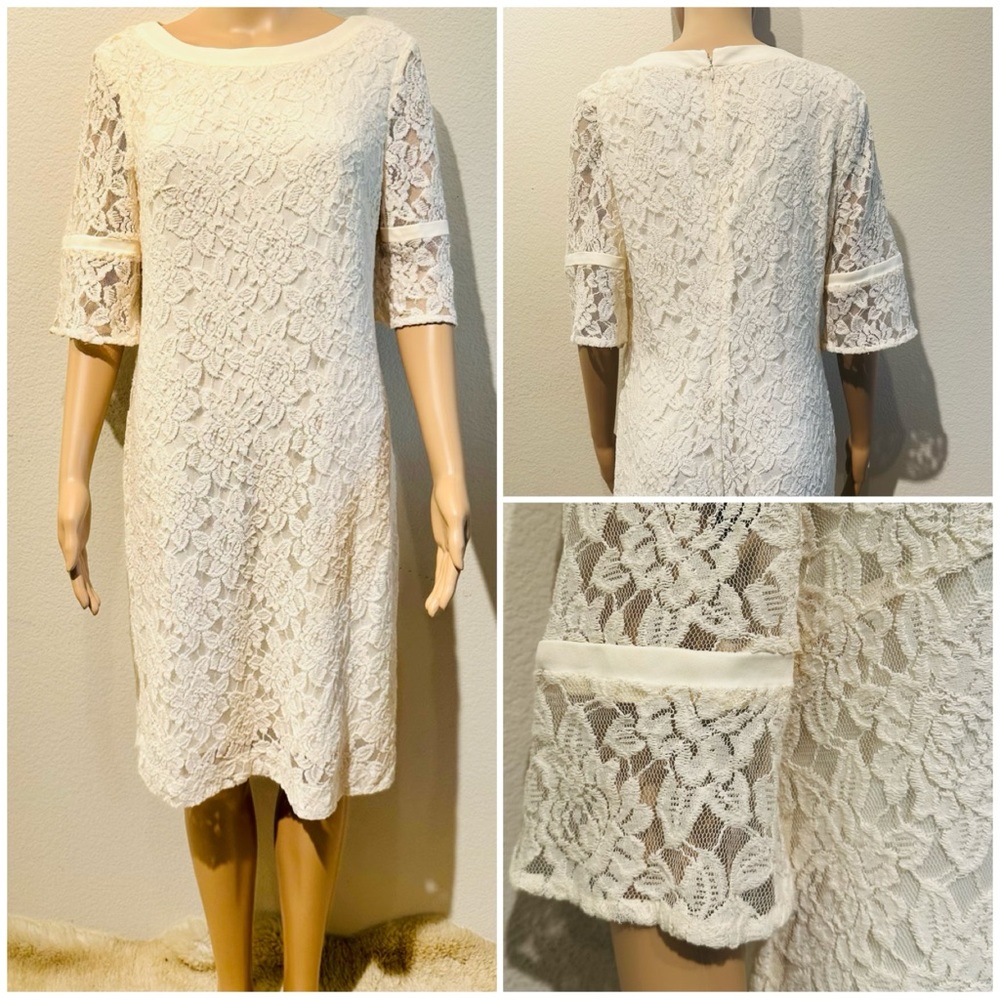 🔻BUY NOW PRICE🔻 EUC White/ Ivory Color Lace Dress Size 10